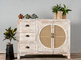 Indian Hand Carved Solid Wooden Sideboard
